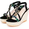 image:imageAllegra K Womens Bohemia Pull on Platform Wedge Heel SandalsBlack2