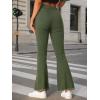 image:imageAllegra K Womens Flare Jeans 70s Outfits High Waisted Stretchy Denim Pants Trendy Bell Bottom JeansArmy Green