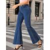 image:imageAllegra K Womens Flare Jeans 70s Outfits High Waisted Stretchy Denim Pants Trendy Bell Bottom JeansMblue