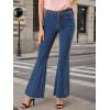 image:imageAllegra K Womens Flare Jeans 70s Outfits High Waisted Stretchy Denim Pants Trendy Bell Bottom JeansMblue