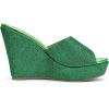 image:imageAllegra K Womens Glitter Platform Slip on Wedge Heels Green Sandals 8 m US