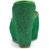 image:imageAllegra K Womens Glitter Platform Slip on Wedge Heels Green Sandals 85 m US