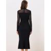 image:imageAllegra K Womens Mermaid Bodycon Dress Sheer Mesh Long Sleeve Mock Neck Elegant Evening Cocktail Valentines DressesBlack