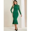 image:imageAllegra K Womens Mermaid Bodycon Dress Sheer Mesh Long Sleeve Mock Neck Elegant Evening Cocktail Valentines DressesGreen