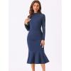 image:imageAllegra K Womens Mermaid Bodycon Dress Sheer Mesh Long Sleeve Mock Neck Elegant Evening Cocktail Valentines DressesNavy Blue