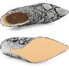 image:imageAllegra K Womens Snakeskin Printed Ankle Boots Pointed Toe Wedge Clear Heels BootsBlack White Snake