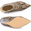 image:imageAllegra K Womens Snakeskin Printed Ankle Boots Pointed Toe Wedge Clear Heels BootsBrown Snake