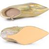 image:imageAllegra K Womens Snakeskin Printed Ankle Boots Pointed Toe Wedge Clear Heels BootsGold Snake