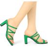 image:imageAllegra K Womens Strappy Block Heels Slide Heel SandalsGreen