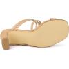 image:imageAllegra K Womens Strappy Block Heels Slide Heel SandalsNude