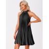 image:imageAllegra K Womens Tie Halter Neck Dress Sleeveless Summer Solid Color Flowy Pleated Beach Dress SundressBlack