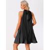 image:imageAllegra K Womens Tie Halter Neck Dress Sleeveless Summer Solid Color Flowy Pleated Beach Dress SundressBlack