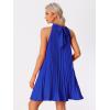 image:imageAllegra K Womens Tie Halter Neck Dress Sleeveless Summer Solid Color Flowy Pleated Beach Dress SundressBlue