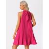image:imageAllegra K Womens Tie Halter Neck Dress Sleeveless Summer Solid Color Flowy Pleated Beach Dress SundressHot Pink