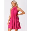image:imageAllegra K Womens Tie Halter Neck Dress Sleeveless Summer Solid Color Flowy Pleated Beach Dress SundressHot Pink