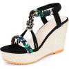 image:imageAllegra K Womens Bohemia Pull on Platform Wedge Heel SandalsBlack2
