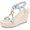 image:imageAllegra K Womens Bohemia Pull on Platform Wedge Heel SandalsSilver2
