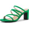 image:imageAllegra K Womens Strappy Block Heels Slide Heel SandalsGreen