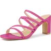 image:imageAllegra K Womens Strappy Block Heels Slide Heel SandalsHot Pink