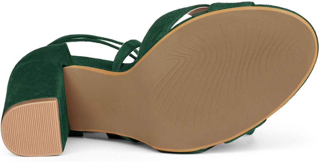 image:imageAllegra K Women Crisscross Front Block Heeled Lace Up Green Sandals 65 m US