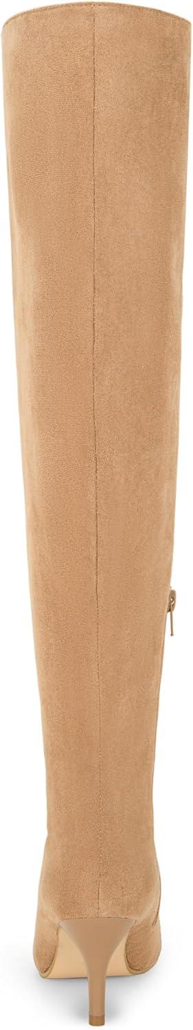 image:imageAllegra K Womens Thigh High Boots Lace Up Stiletto Heel Over Knee High BootsNude