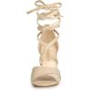 image:imageAllegra K Women Crisscross Front Block Heeled Lace Up Beige Sandals  9 M US