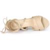 image:imageAllegra K Women Crisscross Front Block Heeled Lace Up Beige Sandals  9 M US