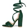 image:imageAllegra K Women Crisscross Front Block Heeled Lace Up Green Sandals 65 m US