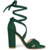 image:imageAllegra K Women Crisscross Front Block Heeled Lace Up Green Sandals 65 m US