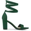 image:imageAllegra K Womens Faux Suede Chunky Heels Lace Up Green Sandals  9 m US