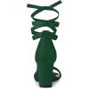 image:imageAllegra K Womens Faux Suede Chunky Heels Lace Up Green Sandals  9 m US