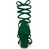 image:imageAllegra K Womens Faux Velvet Lace Up Chunky Dark Green Heel Strappy Sandals 95 m US