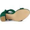 image:imageAllegra K Womens Faux Velvet Lace Up Chunky Dark Green Heel Strappy Sandals 95 m US