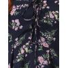 image:imageAllegra K Womens Floral Printed Spring Summer Flare Short Sleeve Laceup V Neck Chiffon DressDeep Blue