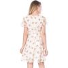 image:imageAllegra K Womens Floral Printed Spring Summer Flare Short Sleeve Laceup V Neck Chiffon DressWhite
