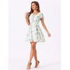 image:imageAllegra K Womens Floral Printed Spring Summer Flare Short Sleeve Laceup V Neck Chiffon DressWhite Purple