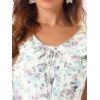 image:imageAllegra K Womens Floral Printed Spring Summer Flare Short Sleeve Laceup V Neck Chiffon DressWhite Purple
