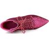 image:imageAllegra K Womens Glitter Pointed Toe Block Heel Halloween Ankle BootsFuchsia