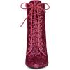 image:imageAllegra K Womens Glitter Pointed Toe Block Heel Halloween Ankle BootsFuchsia