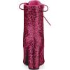 image:imageAllegra K Womens Glitter Pointed Toe Block Heel Halloween Ankle BootsFuchsia