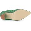 image:imageAllegra K Womens Glitter Pointed Toe Block Heel Halloween Ankle BootsGreen