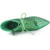 image:imageAllegra K Womens Glitter Pointed Toe Block Heel Halloween Ankle BootsGreen