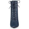 image:imageAllegra K Womens Glitter Pointed Toe Block Heel Halloween Ankle BootsNavy Blue