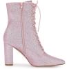 image:imageAllegra K Womens Glitter Pointed Toe Block Heel Halloween Ankle BootsPink