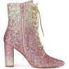 image:imageAllegra K Womens Glitter Pointed Toe Block Heel Halloween Ankle BootsPink Silver
