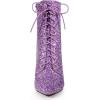 image:imageAllegra K Womens Glitter Pointed Toe Block Heel Halloween Ankle BootsPurple