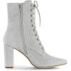 image:imageAllegra K Womens Glitter Pointed Toe Block Heel Halloween Ankle BootsSilver