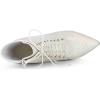 image:imageAllegra K Womens Glitter Pointed Toe Block Heel Halloween Ankle BootsWhite