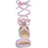 image:imageAllegra K Womens Open Toe Color Block Heel Lace Up Light Purple Sandals 9 M US