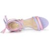 image:imageAllegra K Womens Open Toe Color Block Heel Lace Up Light Purple Sandals 9 M US